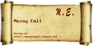 Mezey Emil névjegykártya